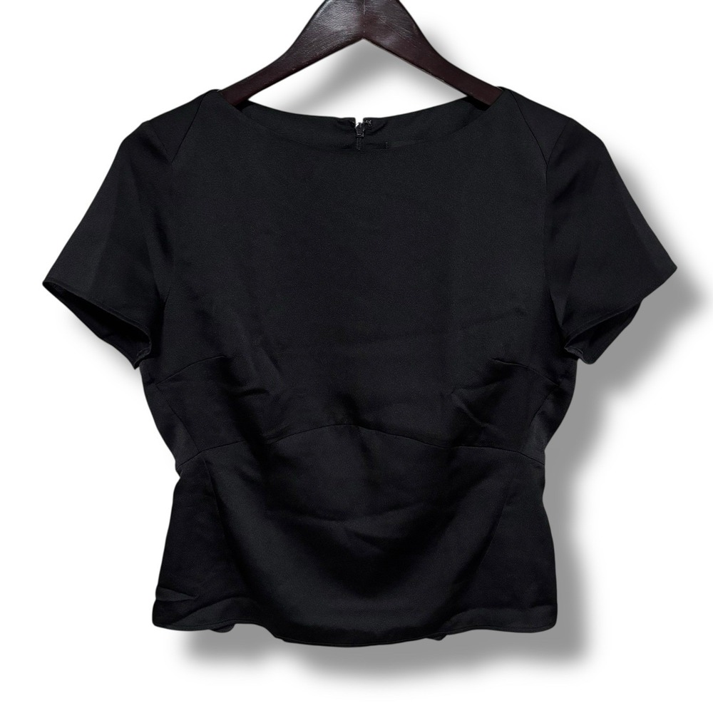 Banana Republic Black Short Sleeve Peplum Top
